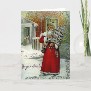 Cartes Pour Fêtes Annuelles Victorian French Joyeux Noel Christmas Card