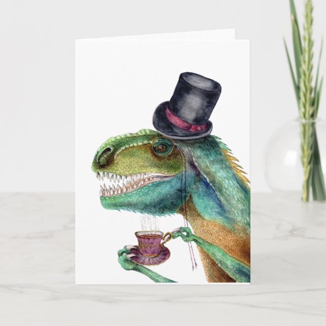 Cartes Pour Fêtes Annuelles Victorian Tyrannosaure (Devant)
