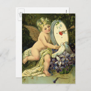 Cartes Pour Fêtes Annuelles Victorian Valentines Day, Vintage Angel Inséparabl
