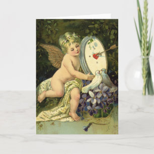 Cartes Pour Fêtes Annuelles Victorian Valentines Day, Vintage Angel Inséparabl