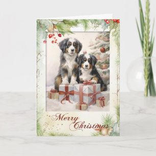 Cartes Pour Fêtes Annuelles Victorien de montagne des Bernes de Noël