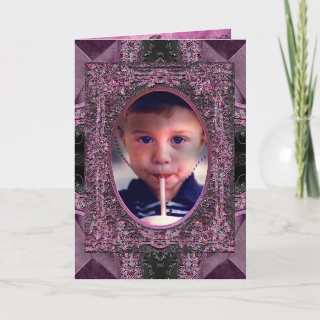 Cartes Pour Fêtes Annuelles Victorien Éclectique Insérez Votre Propre Image (Devant)