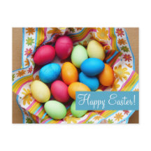 Vide - Oeufs et fleurs colorés "Joyeux Pâques"