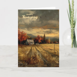 Cartes Pour Fêtes Annuelles Vie à la ferme en automne, campagne de Thanksgivin