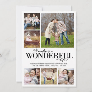 Cartes Pour Fêtes Annuelles Vie merveilleuse 6 PH Lettres noires |