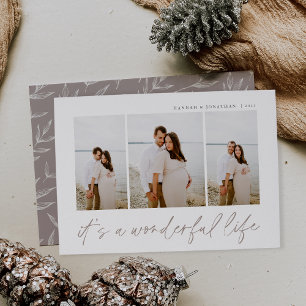 Cartes Pour Fêtes Annuelles Vie merveilleuse   Modern Minimal 3 Photo Noël