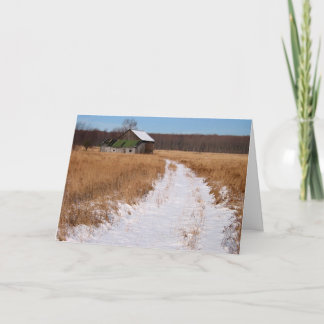 Cartes Pour Fêtes Annuelles Vieille ferme en hiver