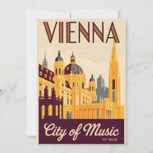 Cartes Pour Fêtes Annuelles Vienne Autriche Rétro Ciel Cityscape Voyage