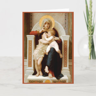 Cartes Pour Fêtes Annuelles Vierge avec enfant & Jean le Baptiste, Bouguereau
