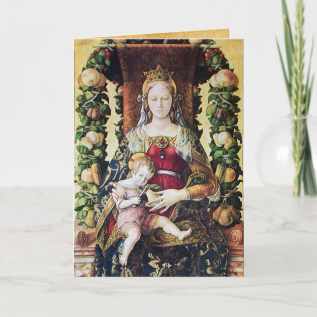Cartes Pour Fêtes Annuelles VIERGE AVEC ENFANT, Rubis rouge (Devant)