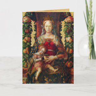 Cartes Pour Fêtes Annuelles VIERGE AVEC ENFANT, Rubis rouge