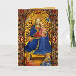 Cartes Pour Fêtes Annuelles VIERGE AVEC ENFANT, SAINTS Fra Angelico, Noël
