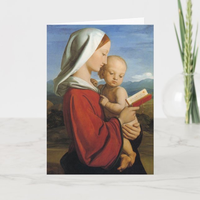 Cartes Pour Fêtes Annuelles Vierge et enfant écossais du 19ème siècle (Devant)