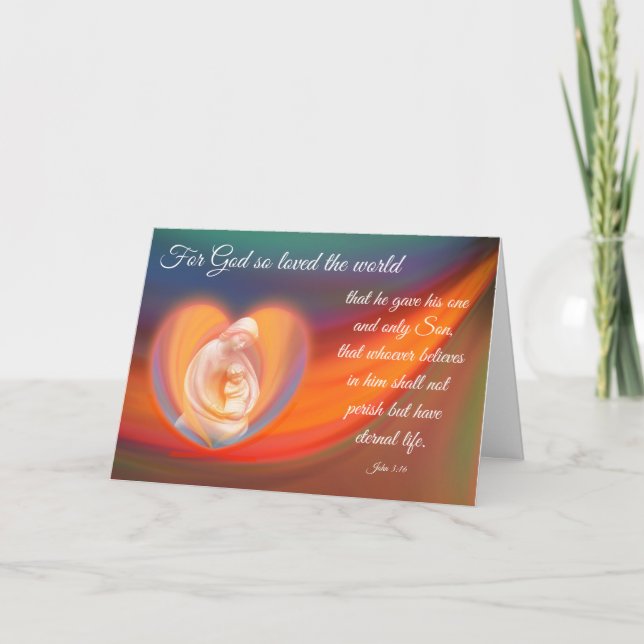 Cartes Pour Fêtes Annuelles Vierge Marie, Bébé Jésus & Bible Verse Noël (Devant)