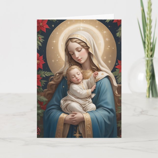 Cartes Pour Fêtes Annuelles Vierge Marie Bienheureuse Catholique Traditionnell (Devant)