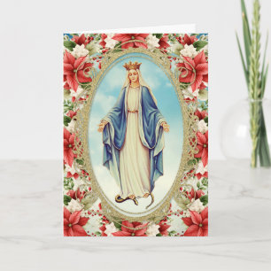 Cartes Pour Fêtes Annuelles Vierge Marie catholique Noël Religieux