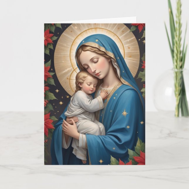 Cartes Pour Fêtes Annuelles Vierge Marie Catholique traditionnel (Devant)