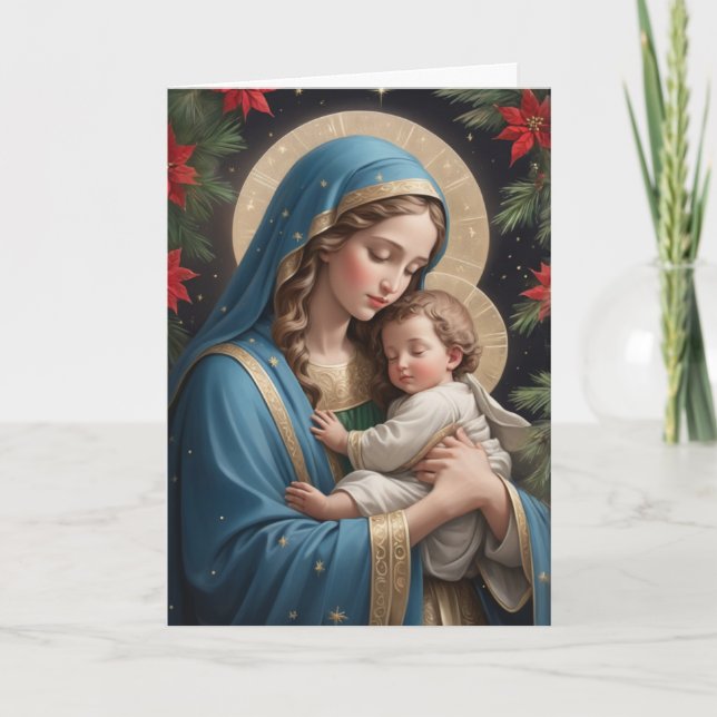 Cartes Pour Fêtes Annuelles Vierge Marie Catholique traditionnel (Devant)
