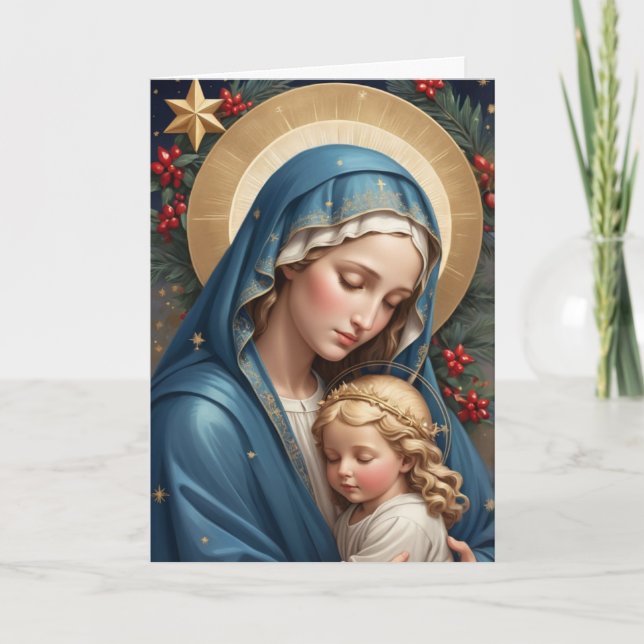 Cartes Pour Fêtes Annuelles Vierge Marie Catholique traditionnel (Devant)