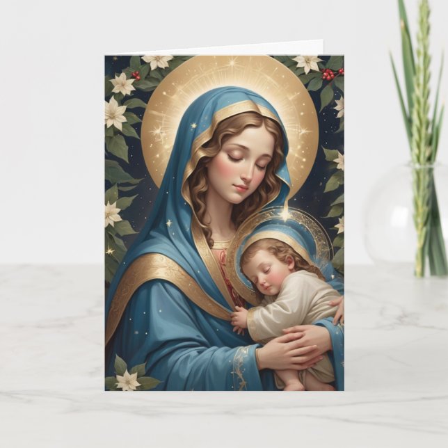 Cartes Pour Fêtes Annuelles Vierge Marie Catholique Traditionnelle (Devant)