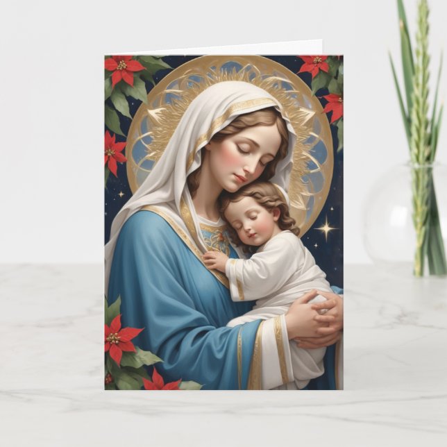 Cartes Pour Fêtes Annuelles Vierge Marie catholique traditionnelle (Devant)