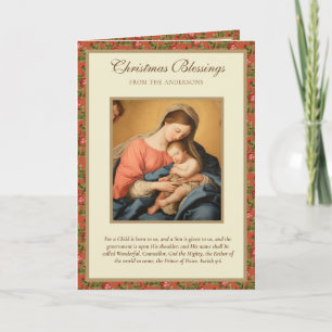 Cartes Pour Fêtes Annuelles Vierge Marie Jésus Écriture Vintage Religieuse