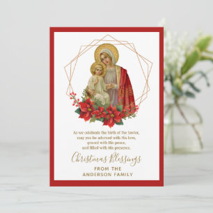 Cartes Pour Fêtes Annuelles Vierge Marie Jésus Noël religieux vintage 