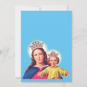 Cartes Pour Fêtes Annuelles Vierge Marie reine avec Jésus
