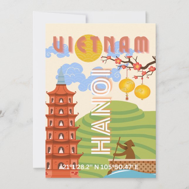 Cartes Pour Fêtes Annuelles Vietnam Travel Art (Devant)