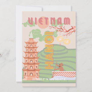 Cartes Pour Fêtes Annuelles Vietnam Travel Art, Vintage