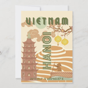Cartes Pour Fêtes Annuelles Vietnam Travel Art, Vintage