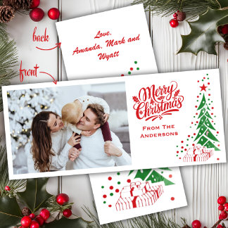 Cartes Pour Fêtes Annuelles Vieux mode du milieu du siècle Photo personnalisée