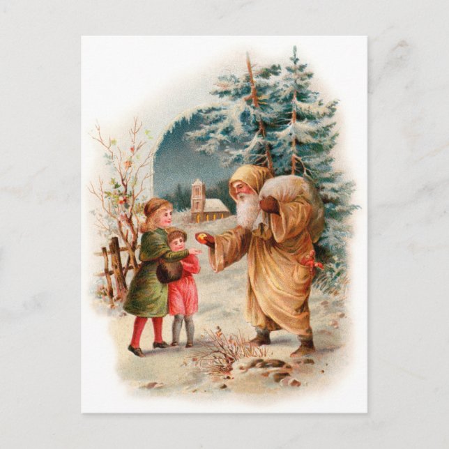 Cartes Pour Fêtes Annuelles Vieux Monde Allemagne Père Noël (Devant)