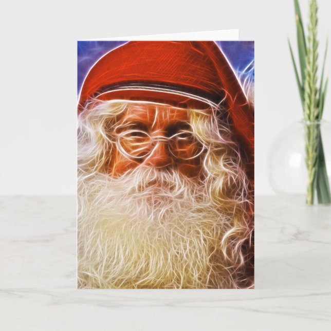 Cartes Pour Fêtes Annuelles Vieux Monde Père Noël Portrait du Père Noël (Devant)
