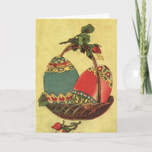 Cartes Pour Fêtes Annuelles vieux oeufs de pâques (Devant)