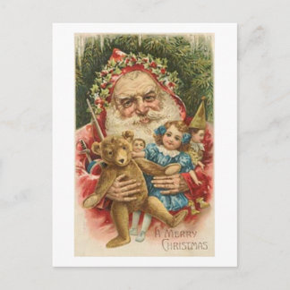 Cartes Pour Fêtes Annuelles Vieux Père Noël et jouets