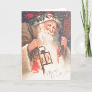 Cartes Pour Fêtes Annuelles Vieux Saint Nicolas avec Vintage lanterne