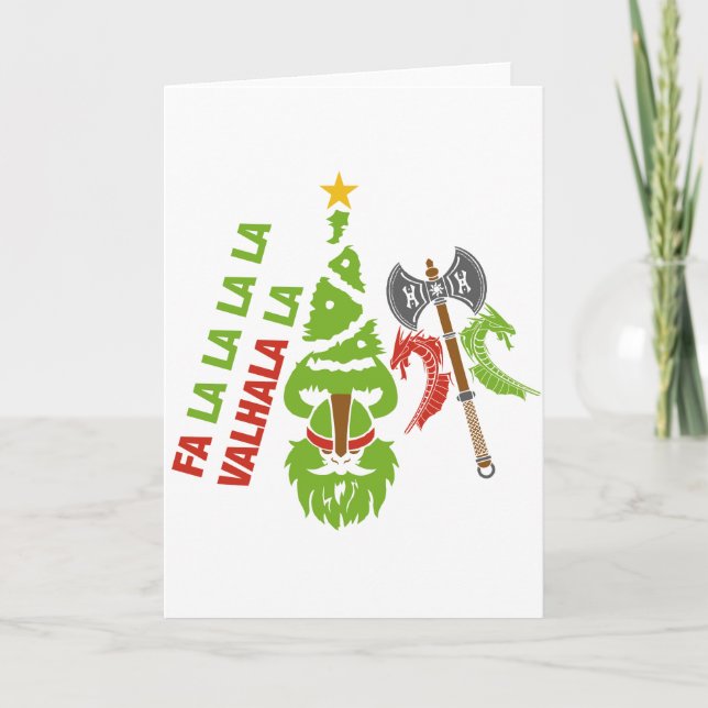 Cartes Pour Fêtes Annuelles Viking Valhalla Noël (Devant)