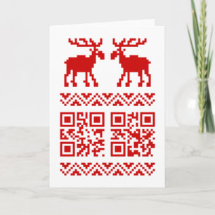 Cartes Pour Fêtes Annuelles Vilain Sweater QR Code Bonne année!