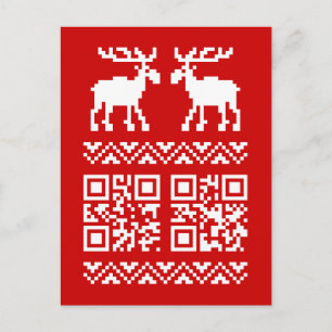 Cartes Pour Fêtes Annuelles Vilain Sweater QR Code Bonne année!