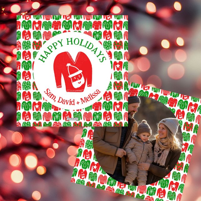 Cartes Pour Fêtes Annuelles Vilains pulls de Noël PHOTO SUR MESURE (Ugly Christmas Sweaters CUSTOM PHOTO Holiday Card
)
