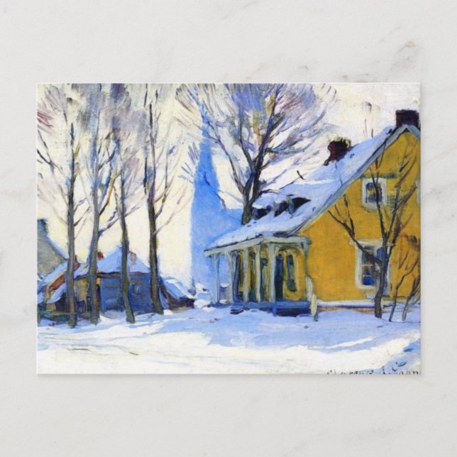 Cartes Pour Fêtes Annuelles Village canadien. Jour gris (Devant)