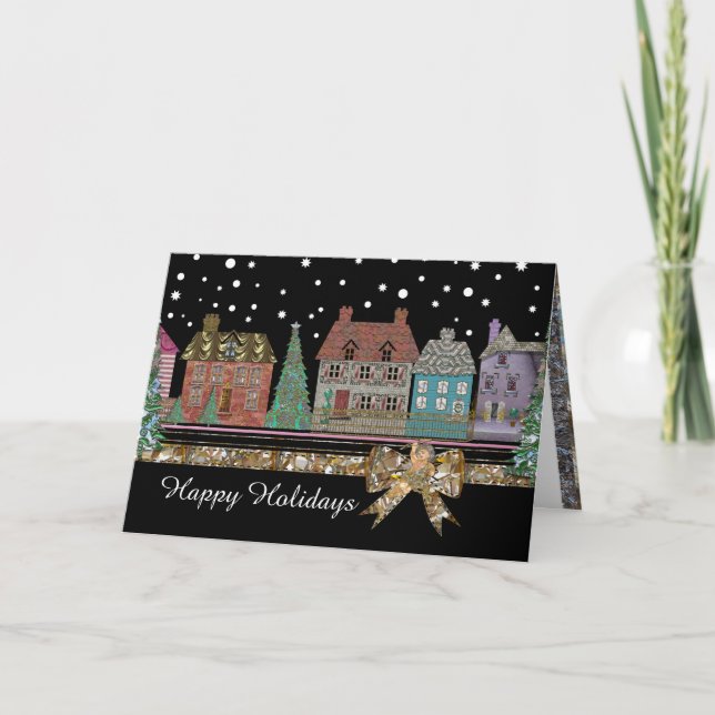 Cartes Pour Fêtes Annuelles Village de Noël (Devant)