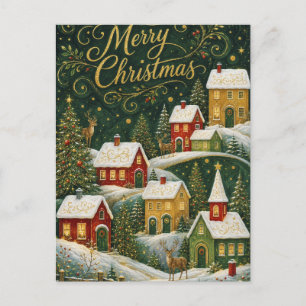 Cartes Pour Fêtes Annuelles Village de Noël enchanté