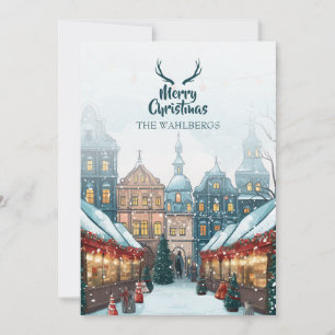 Cartes Pour Fêtes Annuelles Village de Noël hivernal