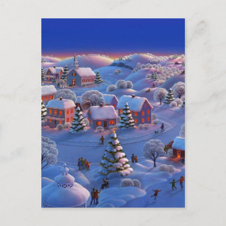 Cartes Pour Fêtes Annuelles Village de Noël Vintage