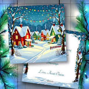 Cartes Pour Fêtes Annuelles Village de Noël vintage Personnalisé