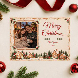 Cartes Pour Fêtes Annuelles Village de pain d'épice Joyeux Noël