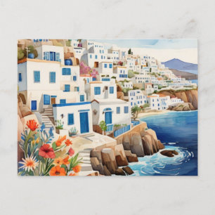 Cartes Pour Fêtes Annuelles Village de pêche grecque paisible Grèce Mer aquare