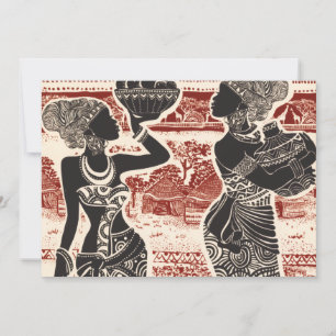 Cartes Pour Fêtes Annuelles Village des femmes africaines tribales de vintage